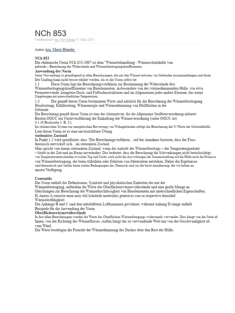 NCH 853 Analyse | PDF