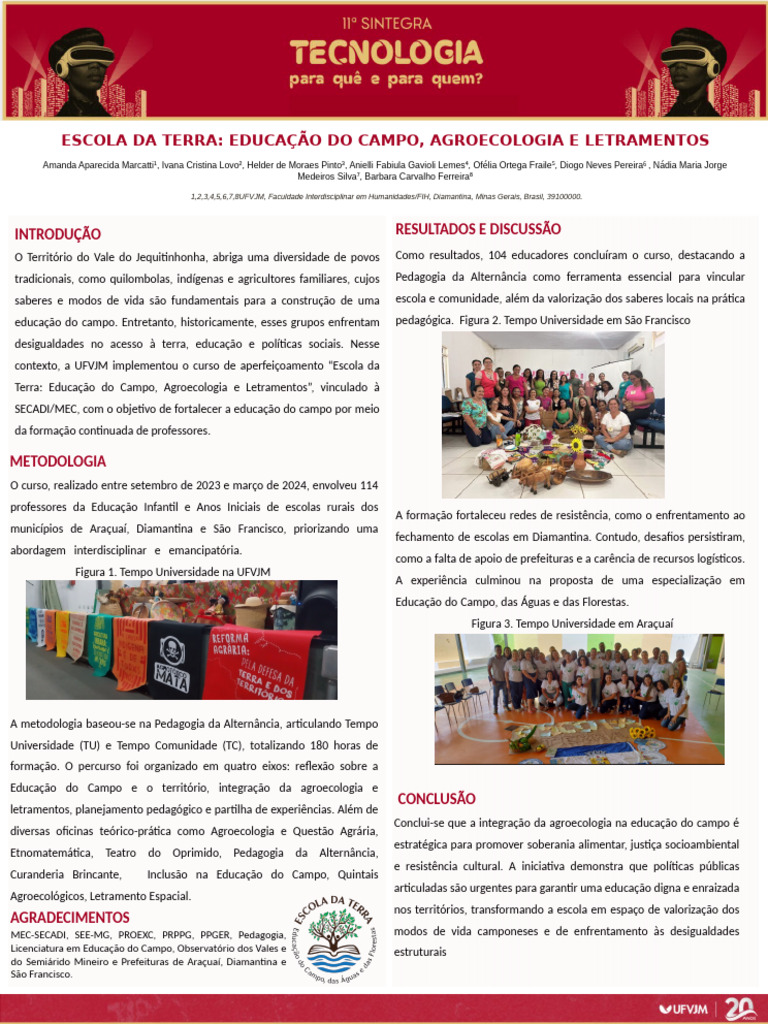Template Xi Sintegra_banner _et | PDF | Agroecologia | Pedagogia