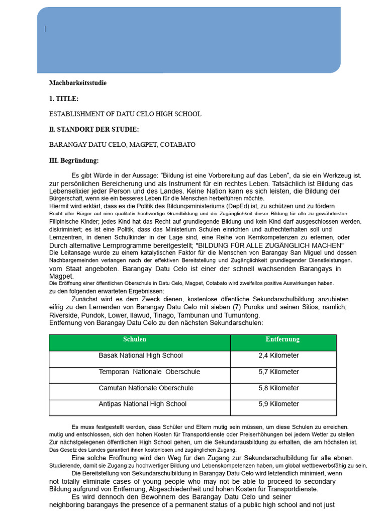 Machbarkeitsstudie DCHS Endgültige Ausgabe | PDF