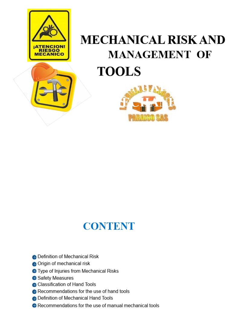 Training in Mechanical Risk | PDF | Risk | Tools