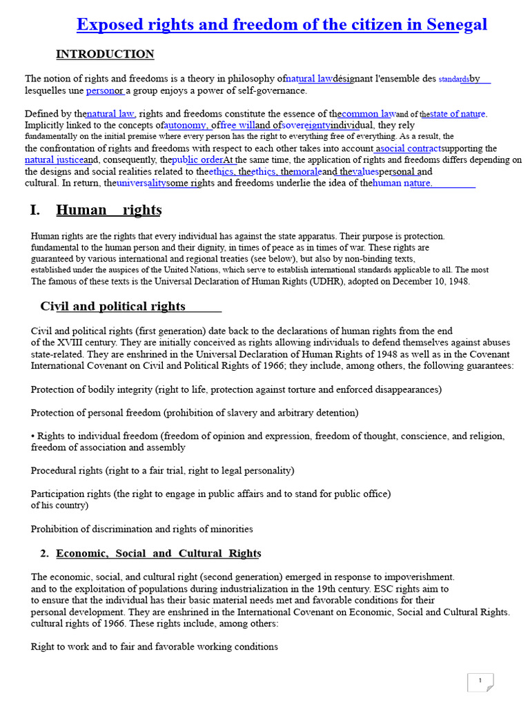 Presentation On The Rights and Freedoms of Citizens in Senegal | PDF ...