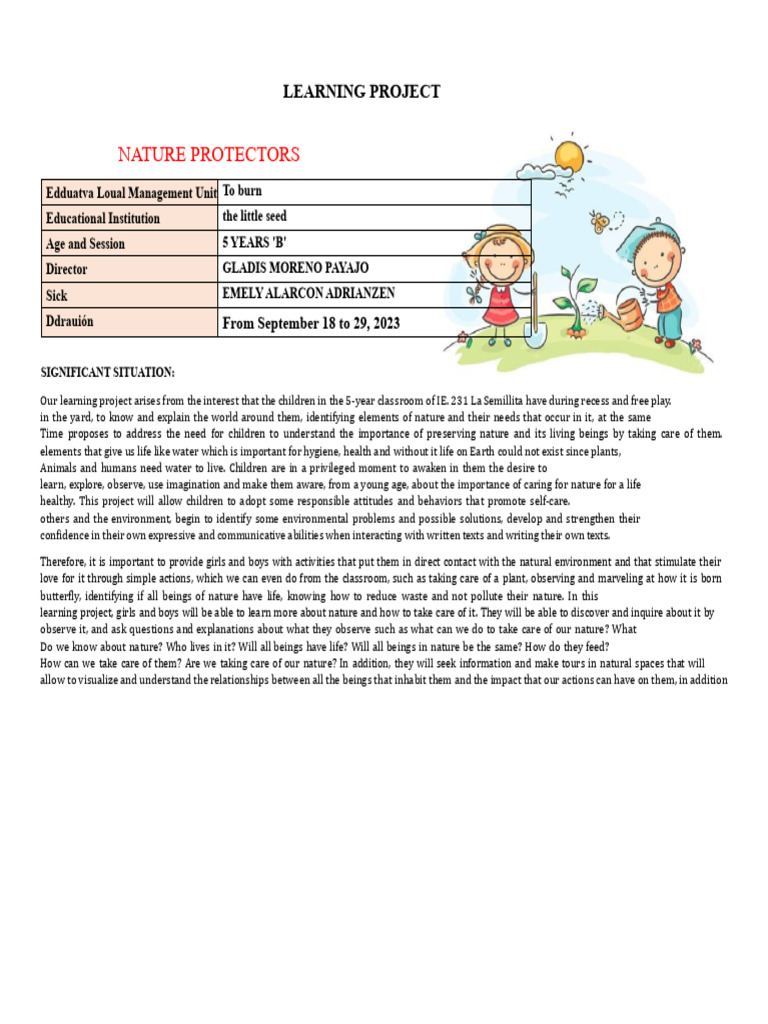 PROJECT Nature Protectors | PDF | Information | Nonverbal Communication
