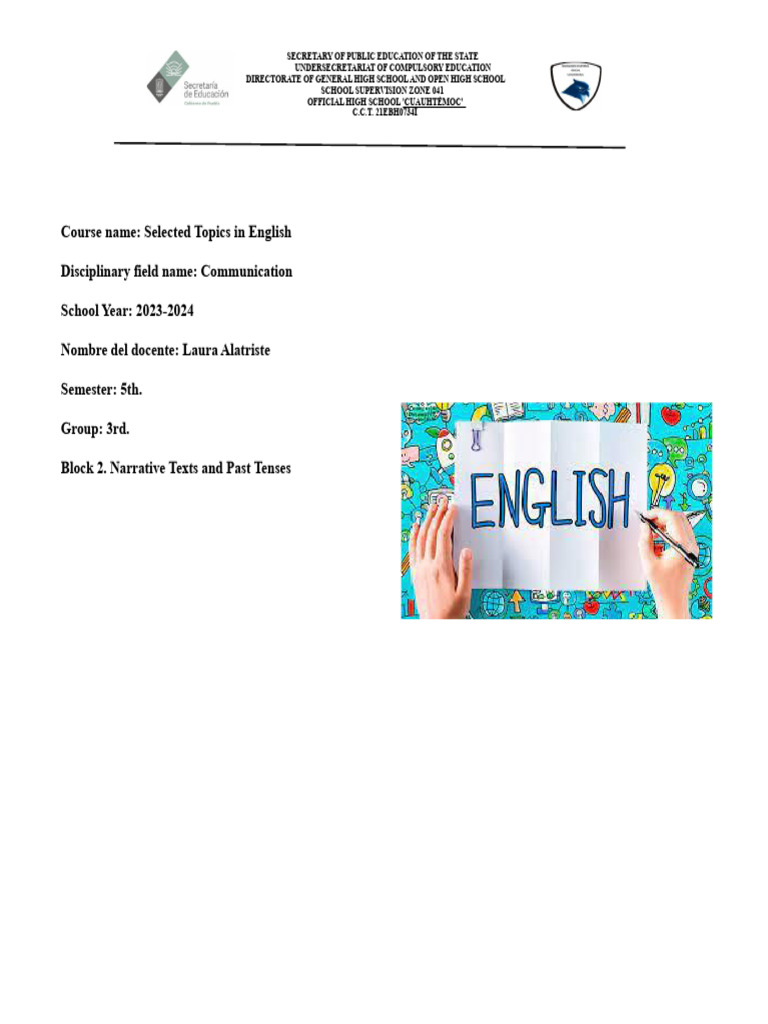 Selected Topics English, Block 2 | PDF | English Language | Linguistics