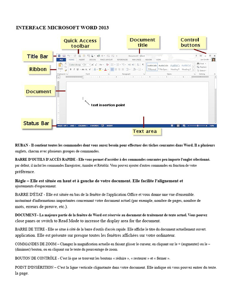 Guide de l'interface Word 2013 | PDF | Microsoft Word | Mise en page