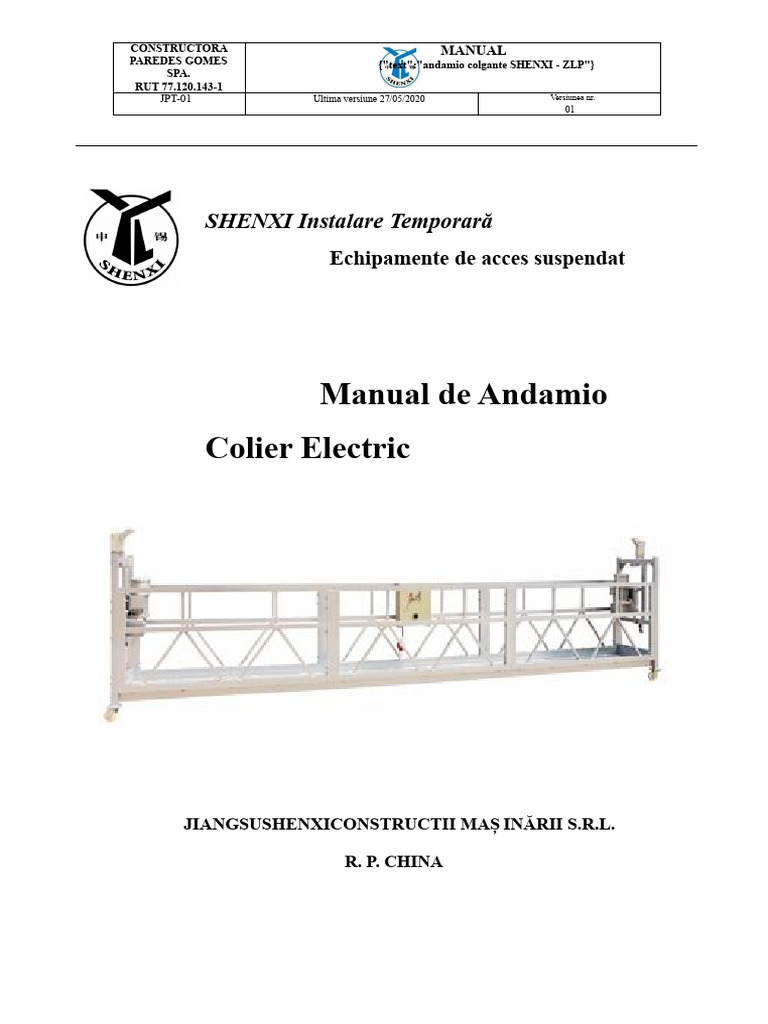 Manual Schelet de Andamio Suspendat JPT - Docxp | PDF