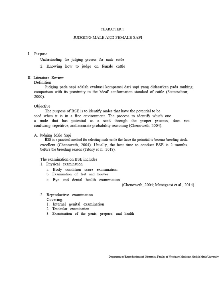 Event Report Format 1 Judging of Male and Female Cattle | PDF | Cattle ...