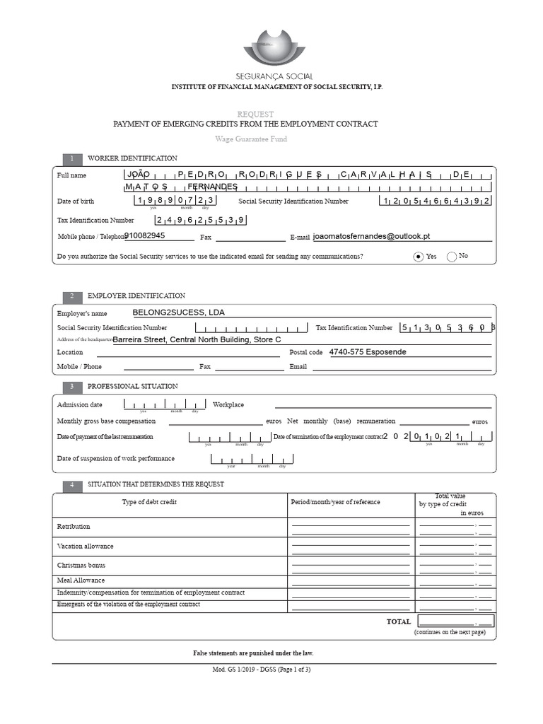 GS 1 DGSS | PDF | Identity Document | Social Security (United States)