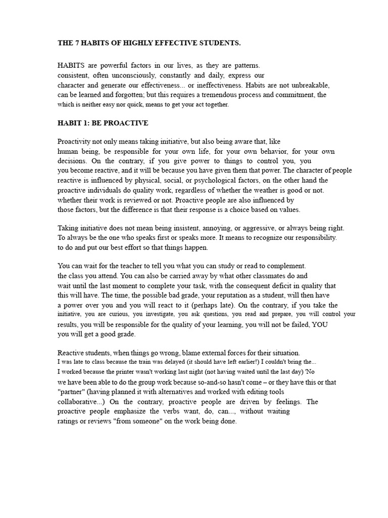 7 Habits of Highly Effective Students | PDF | Logos | Empathy