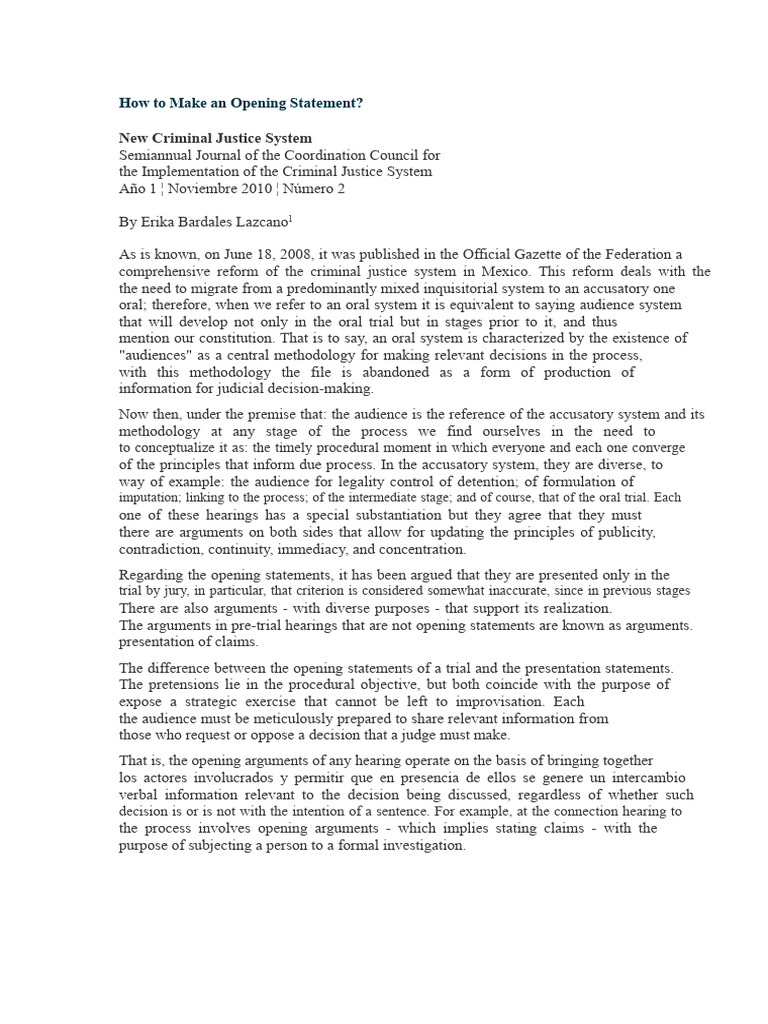 Crafting Effective Opening Statements | PDF | Evidence | Rationality