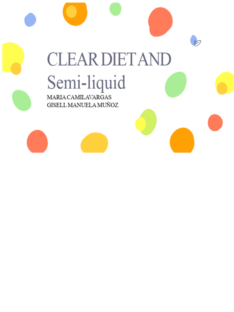 Clear and Semi-Liquid Diet Guidelines | PDF | Esophagus ...