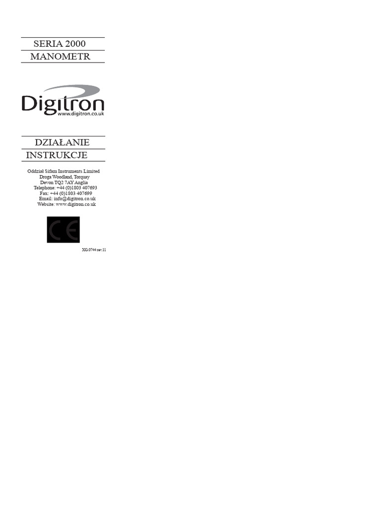 Podręcznik Użytkownika Serii Digitron 2000 | PDF