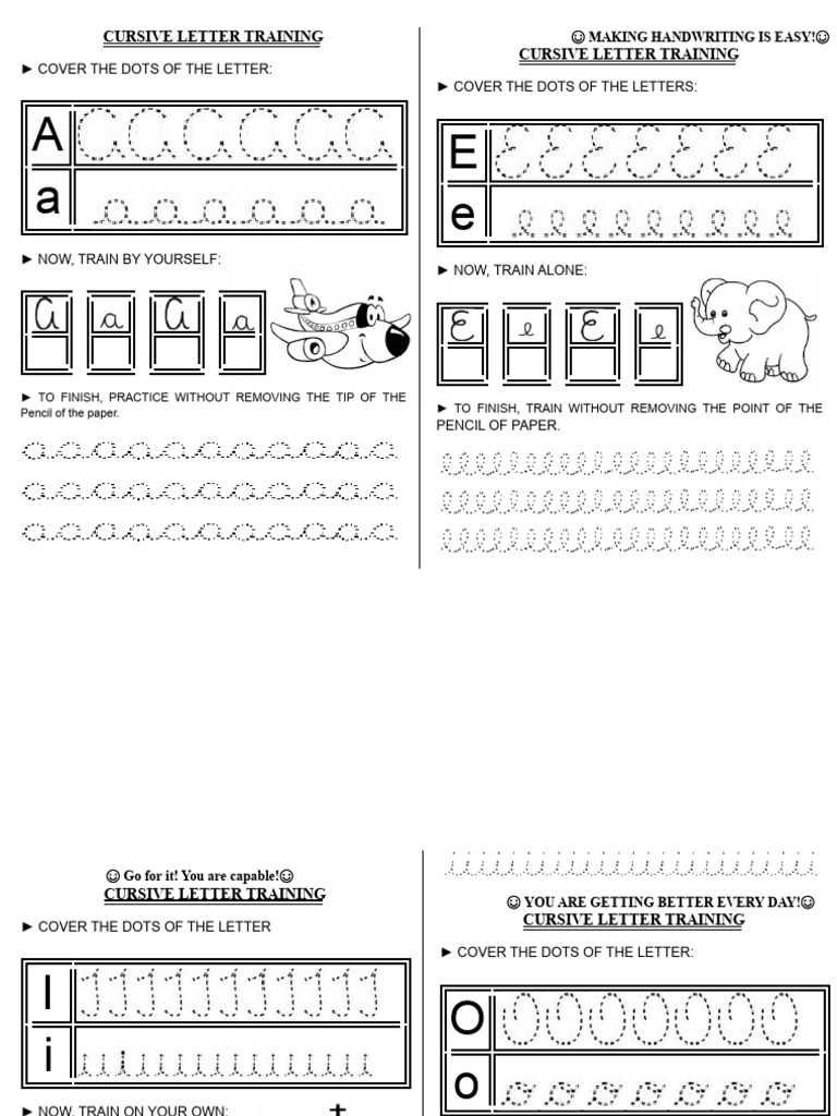 Cursive Letter Training Guide | PDF | Western Calligraphy | Collation
