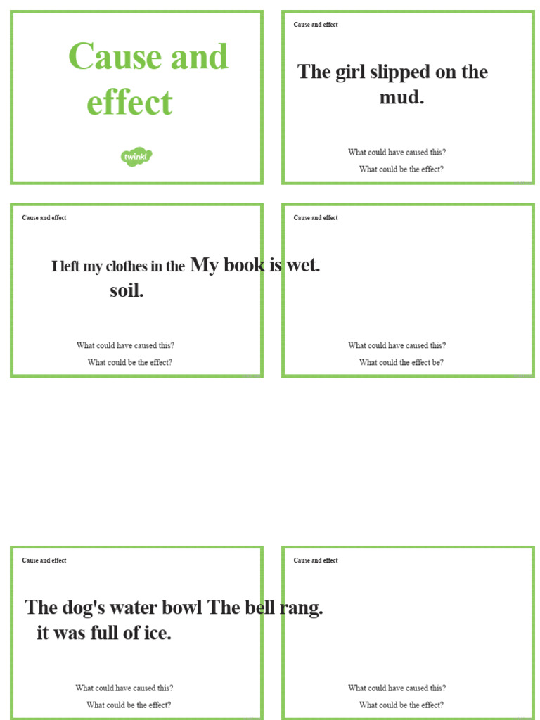 Understanding Cause and Effect Examples | PDF