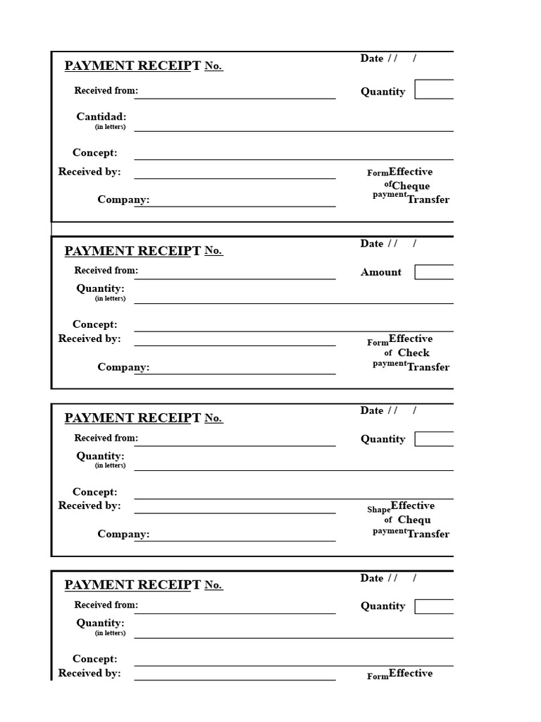 Payment Receipt Template | PDF | Receipt | Cheque