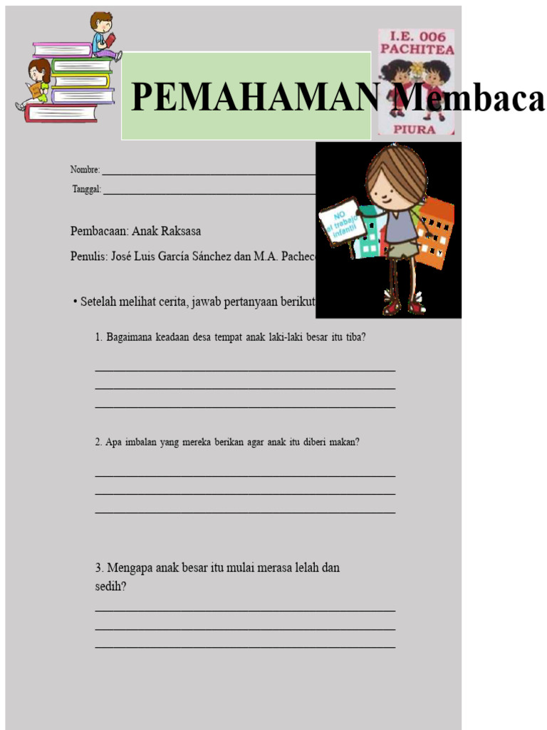 Pemahaman Bacaan: Anak Raksasa | PDF