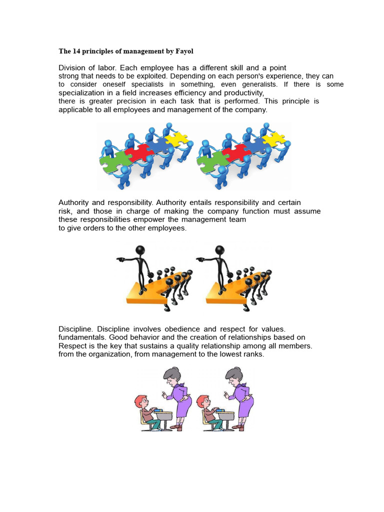 The 14 Principles of Management by Fayol | PDF | Business | Social ...