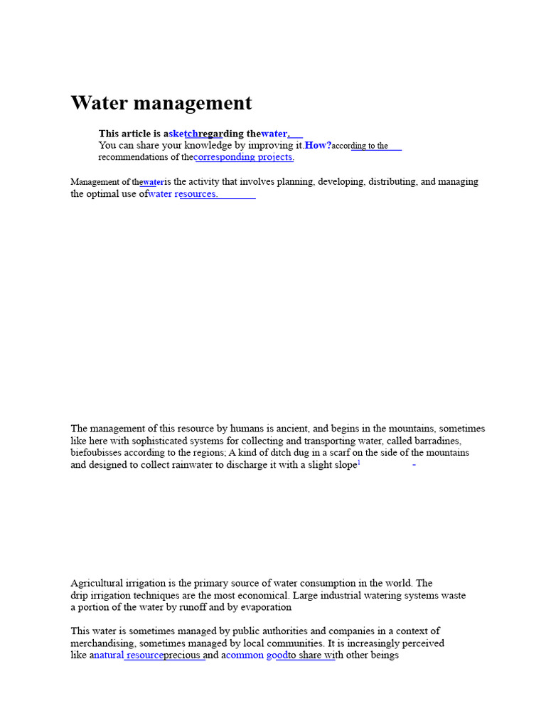 Water Management | PDF | Water Resources | Water