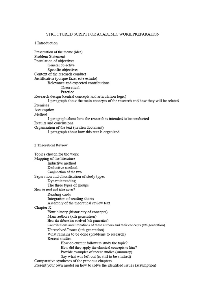 Academic Work Preparation Guide | PDF | Methodology | Analysis