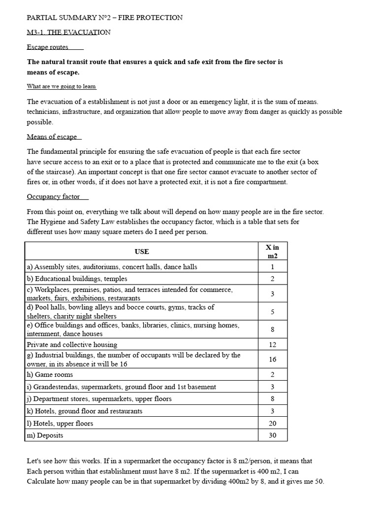 PARTIAL SUMMARY N°2 FIRE PROTECTION | PDF | Explosion | Stairs