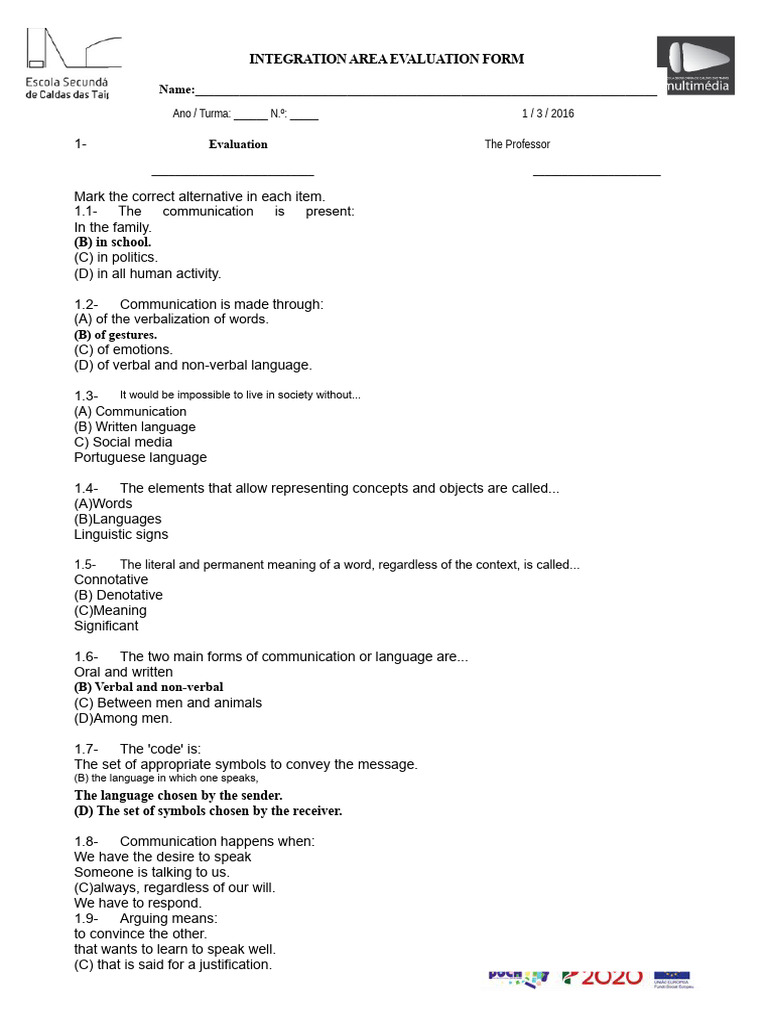 Test Integration Area Theme 1.3 | PDF | Communication | Argument