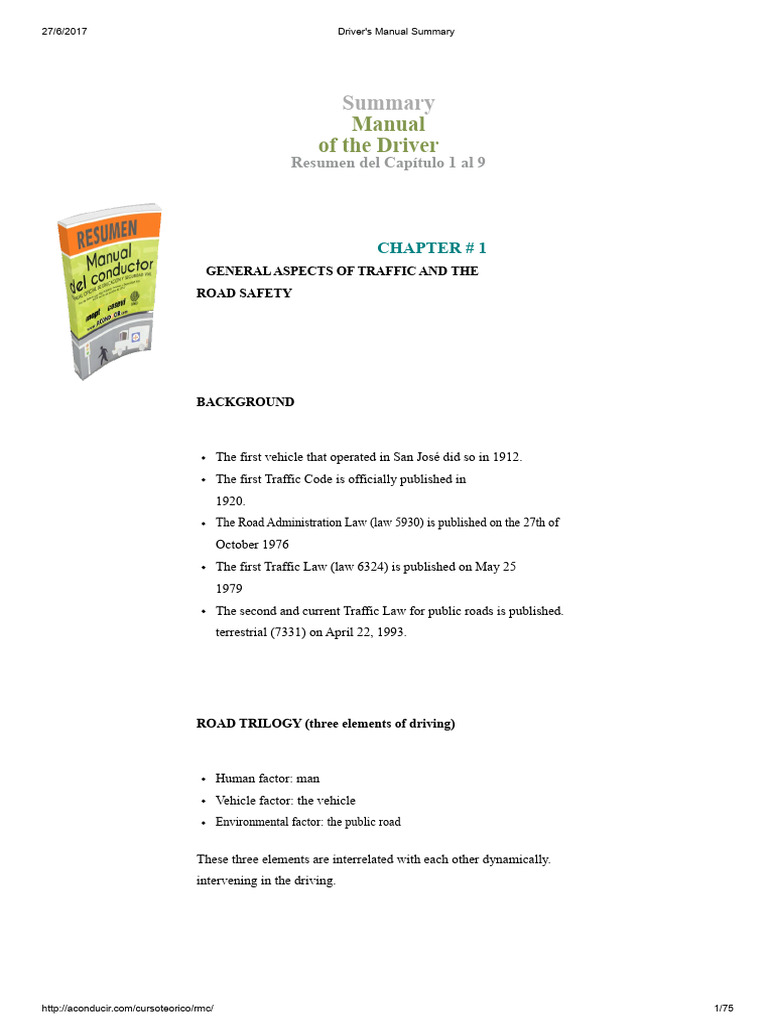 Driver's Manual Summary | PDF | Traffic | Traffic Light