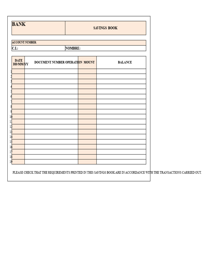 Savings Booklet | PDF