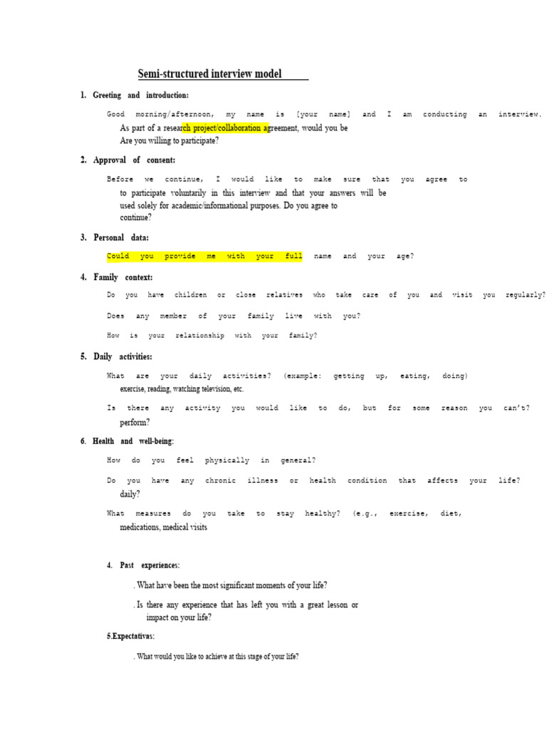 Semi-Structured Interview Guide | PDF | Interview