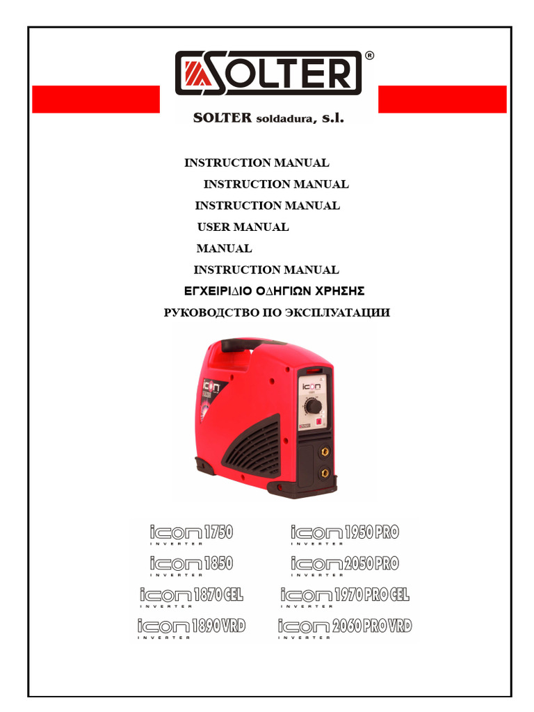 Welding Machine Instruction Manual | PDF | Welding | Construction