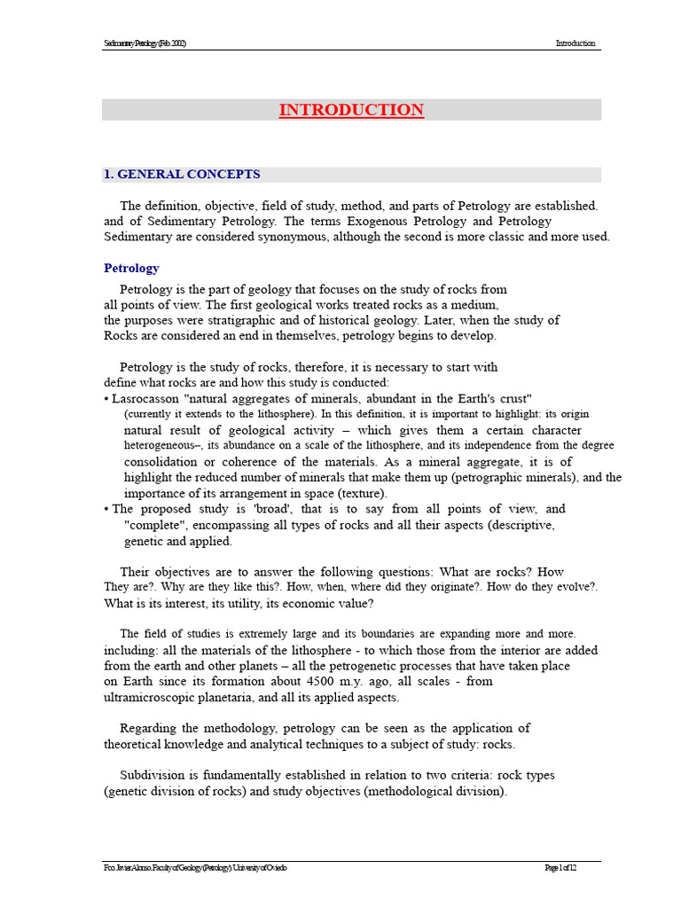 Overview of Sedimentary Petrology | PDF | Rock (Geology) | Sedimentary Rock