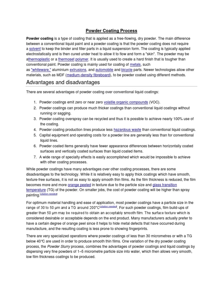 Powder Coating Process PDF Building Engineering Industries