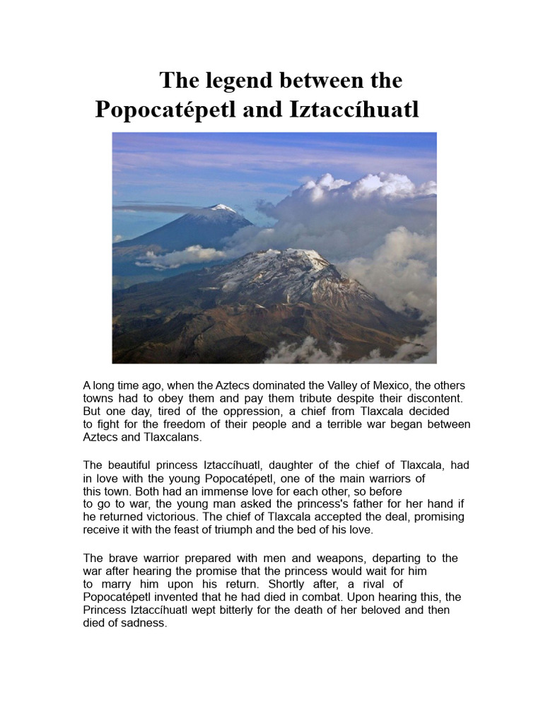The Legend of Popocatépetl and Iztaccíhuatl | PDF
