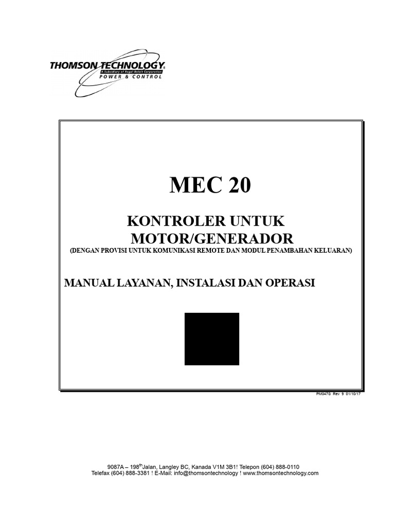 Kontroler MEC 20 untuk Motor/Generator | PDF