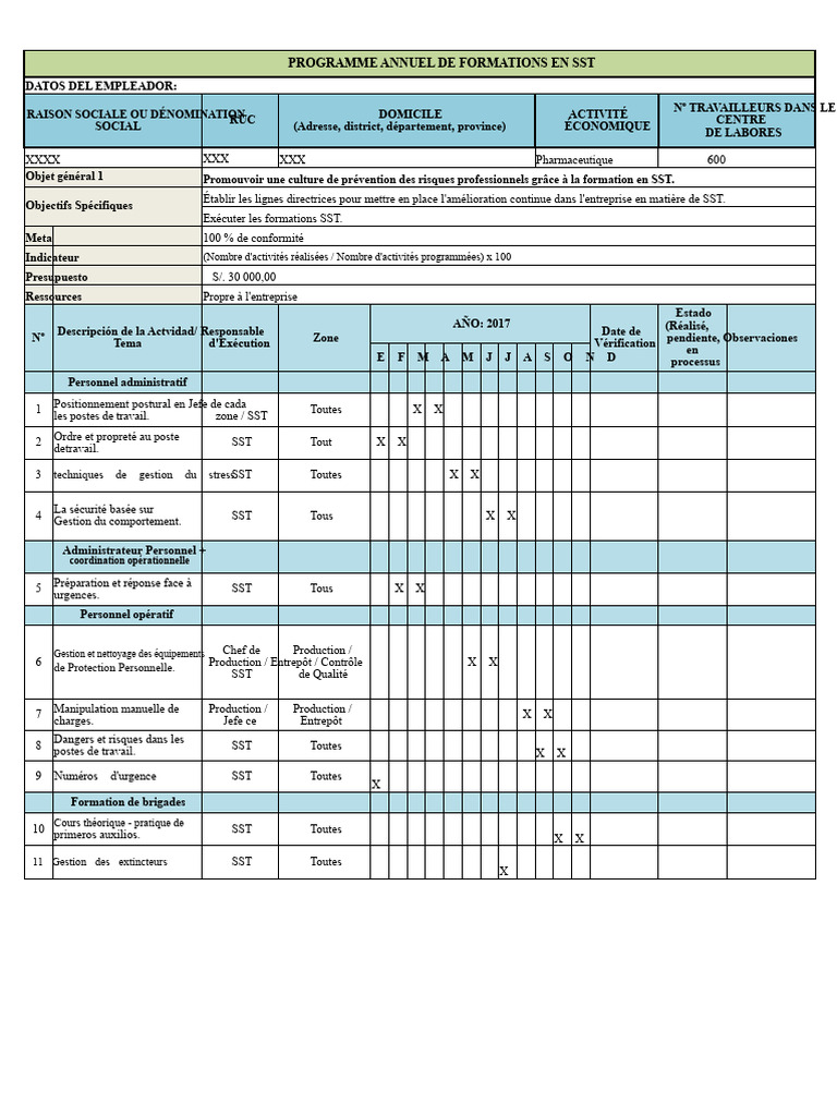 Programme Annuel de Formations SST | PDF | Audit | Sécurité