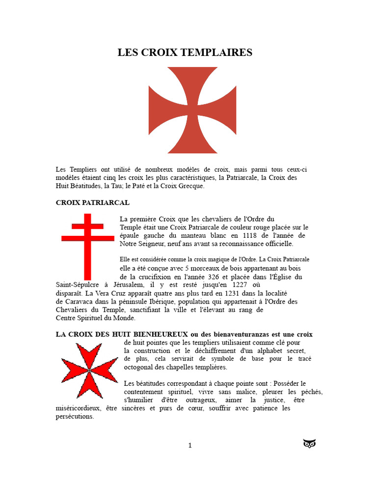 Les Croix Templières : Symboles et Significations | PDF | Ordre du Temple