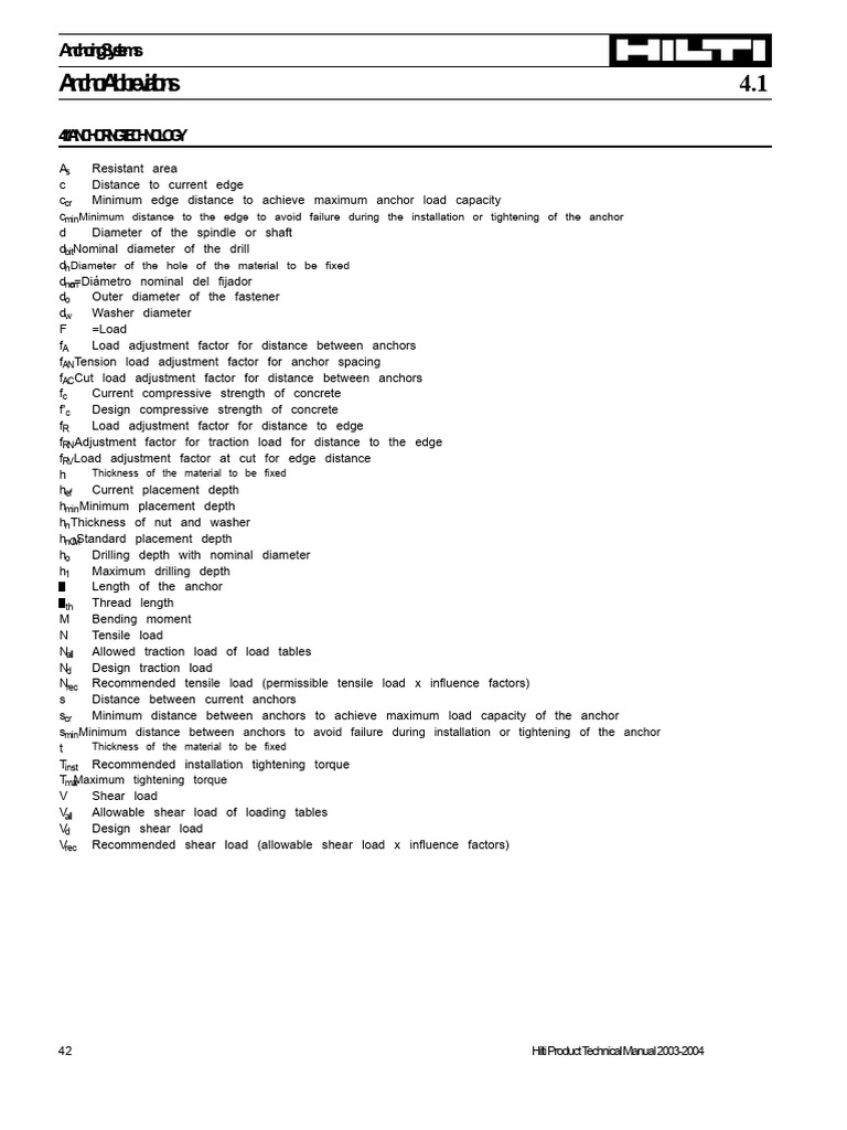 Hilti Anchoring Calculation Pdf Pdf Mechanical Engineering Mechanics
