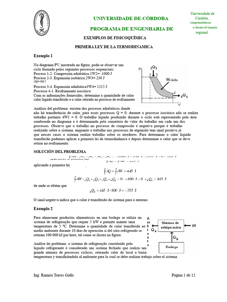 Exemplos de Termodinâmica e Calor | PDF | Calor | Temperatura