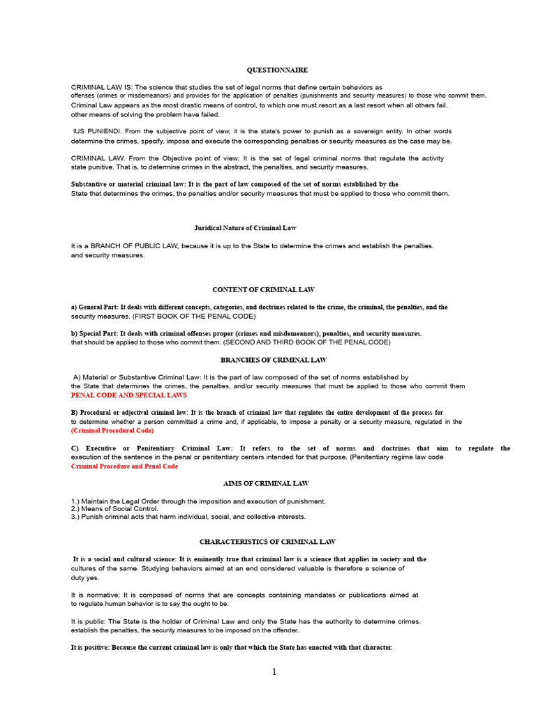 Overview of Criminal Law Principles | PDF | Crimes | Crime & Violence