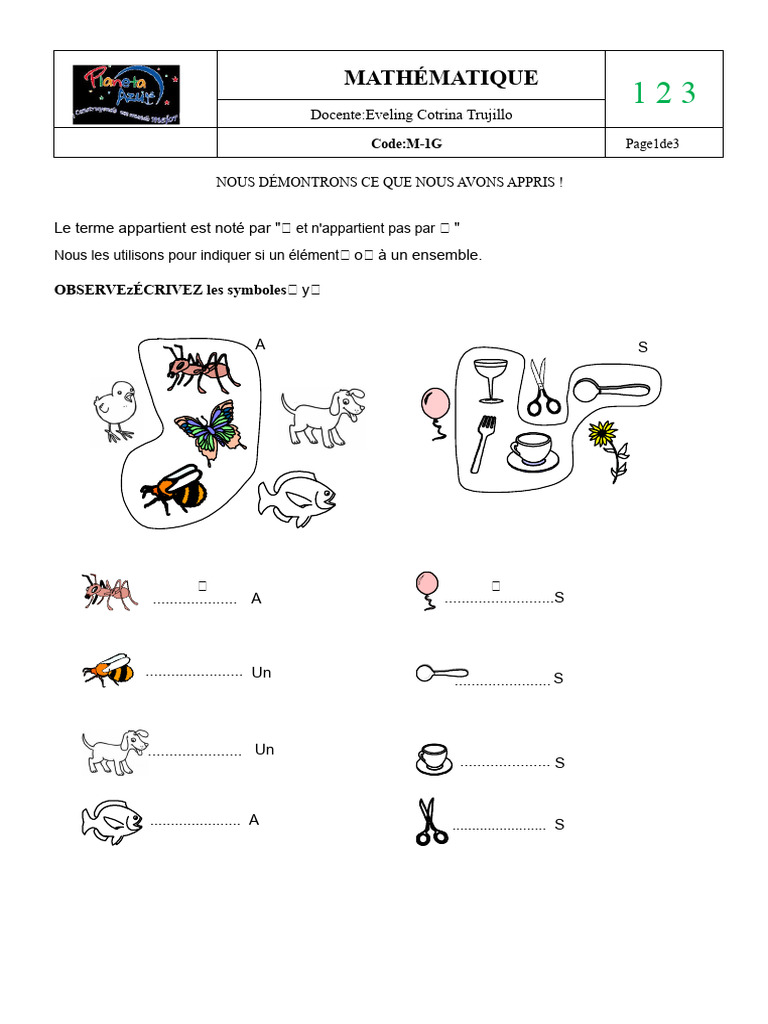Notions d'appartenance en mathématiques | PDF