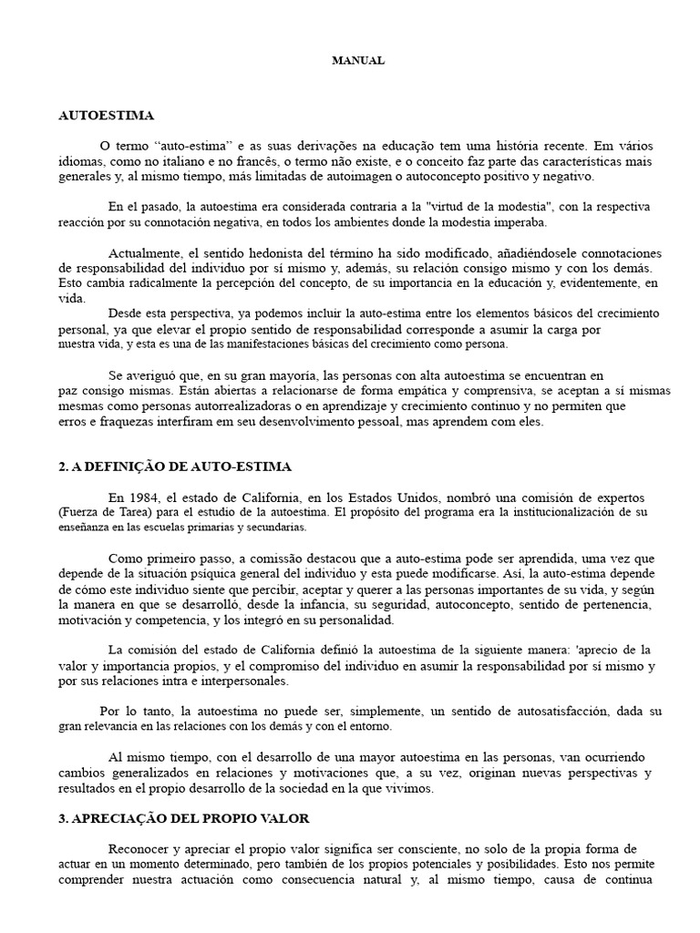 Importancia de la Autoestima en la Educación | PDF | Autoestima ...