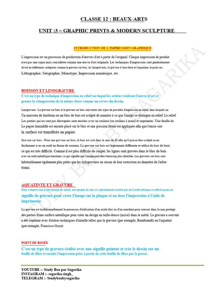 Techniques d'Impression Graphique Moderne | PDF | Gravure | Lithographie