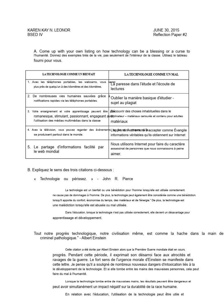 Avantages et inconvénients de la technologie | PDF | Science