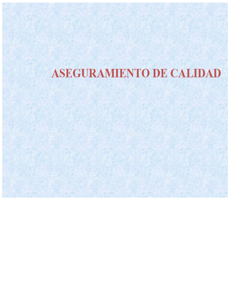 Aseguramiento de Calidad: Métodos y Enfoques | PDF | Calidad (comercial ...