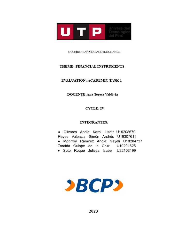 Theme: Financial Instruments: Course: Banking and Insurance | PDF ...