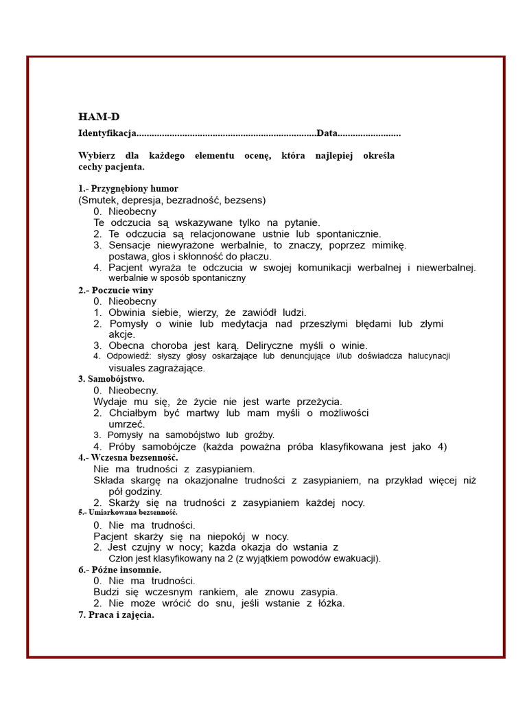 Skala (HAM D) | PDF