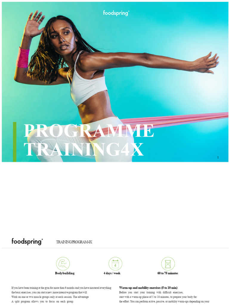4x Split Weight Training Program | PDF | Strength Training | Weight ...