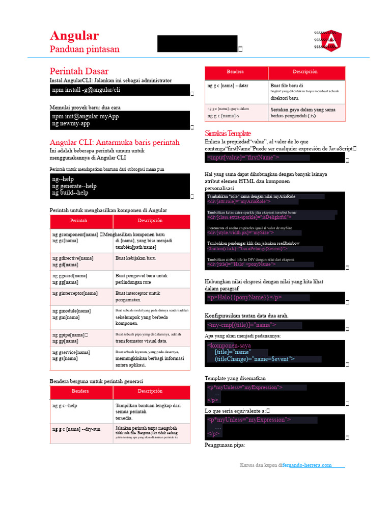 Panduan Perintah Dasar Angular CLI | PDF