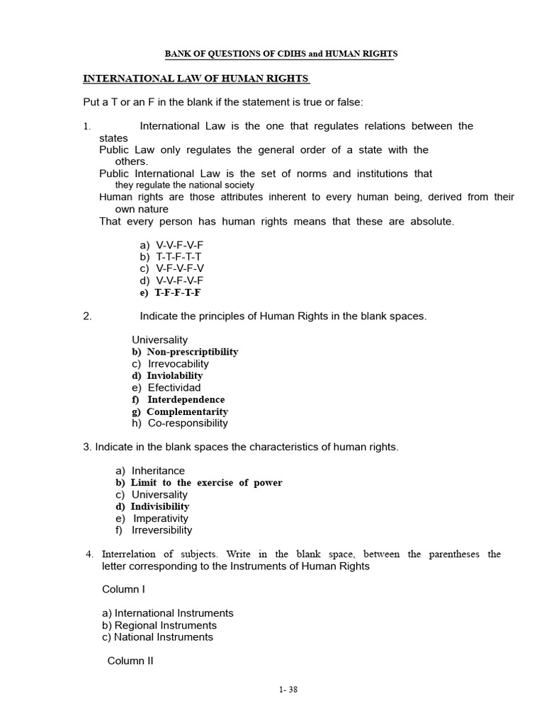 Question Bank Developed 2009-Dih | PDF | International Humanitarian Law ...