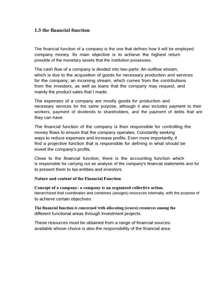 1.3 The Financial Function | PDF