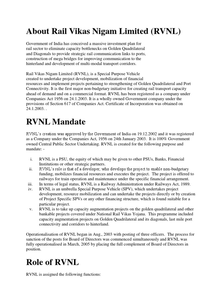 RVNL | PDF | Delhi | Rail Transport