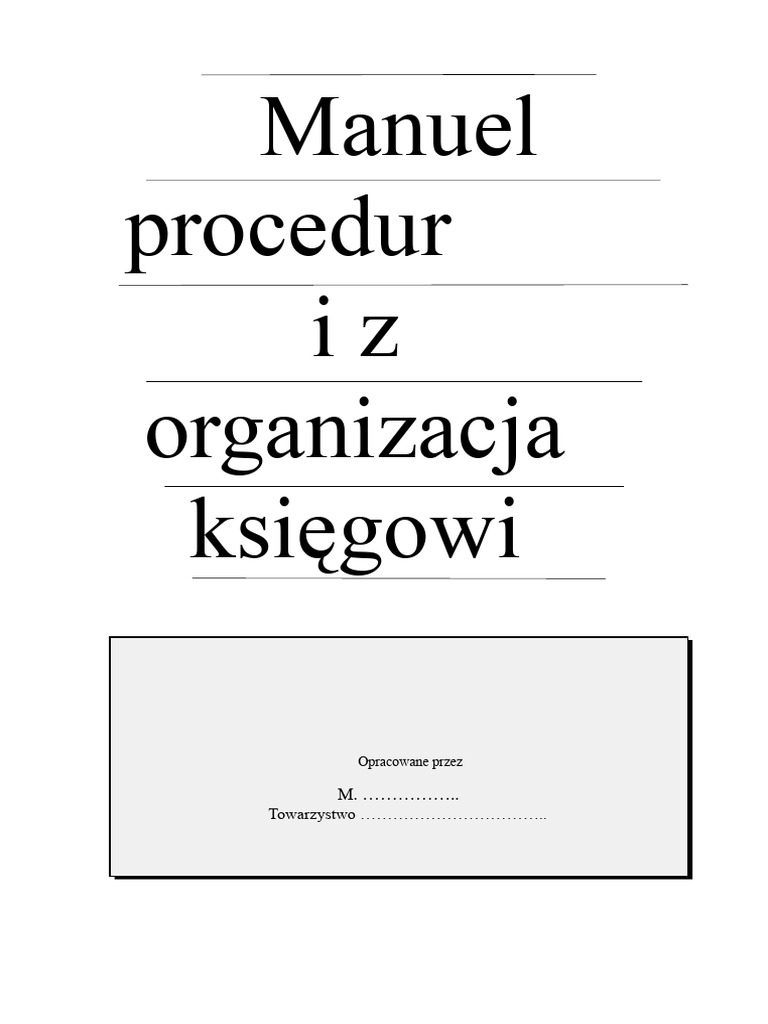Model Ręczny Procedur Rachunkowych | PDF